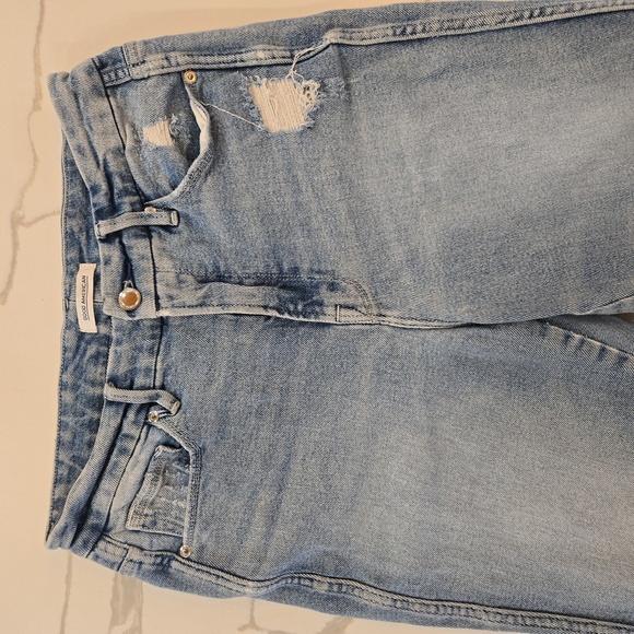Good American Good Curve High Waisted Distressed Blue Jeans Womens Size 8 - Picture 2 of 8